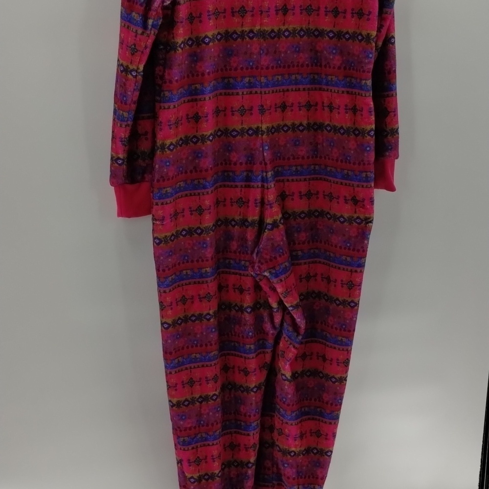 Natural Life one Piece pajamas pink blue multicolor x-small to small fleece zip - Picture 11 of 13